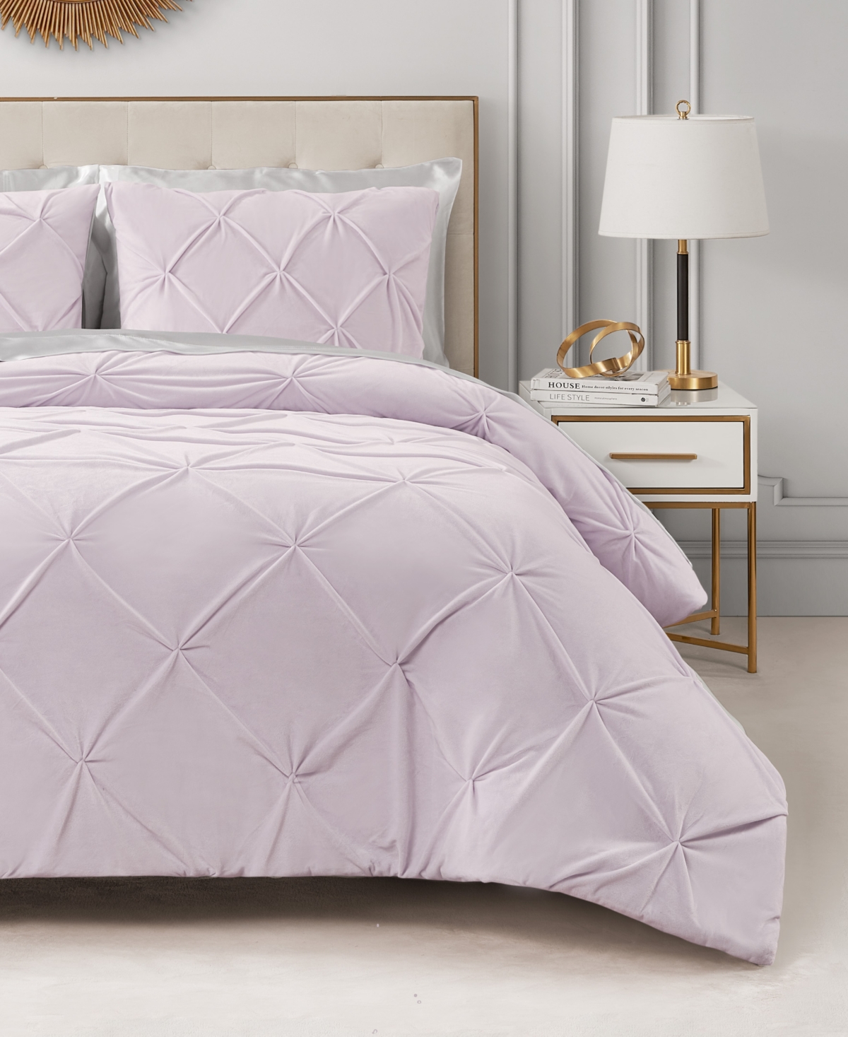 Juicy Couture Kiss Pleat Plush 3-pc. Comforter Set, King In Black