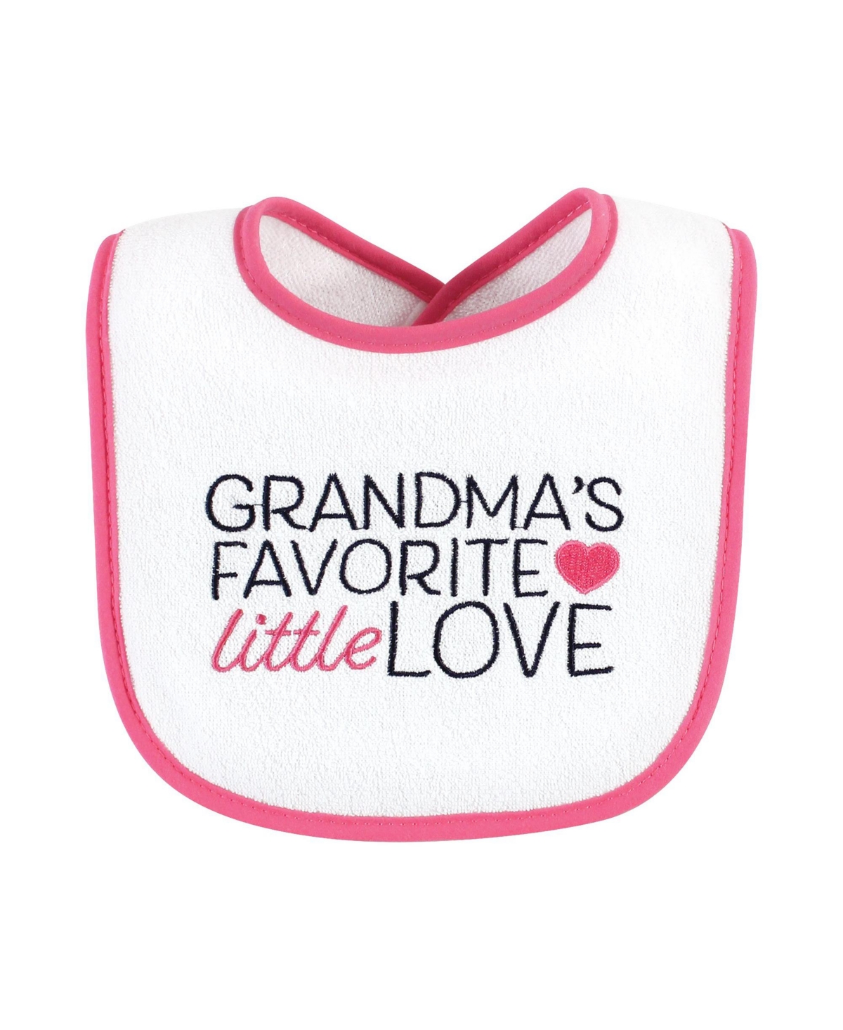 Hudson Baby Infant Girl Fiber Filled Drooler Bibs 3pk, Grandmas Favorite Heart, One