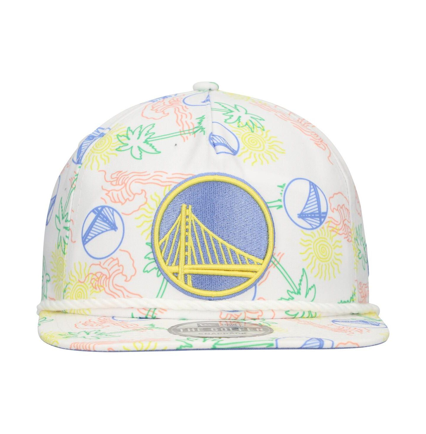Мужская кепка New Era White Golden State Warriors Palm Trees and Waves Golfer Adjustable Hat — фото 4
