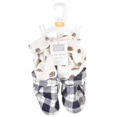 Baby Boys Hudson Quilted Booties Two Pack