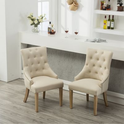 Wingback Hostess Chairs with Nail Heads (Set of 2)