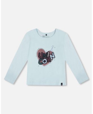 Toddler Girls Organic Cotton T-Shirt With Print Light Blue - Toddler|Child