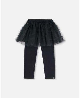 Leggings With Tulle Skirt Black Leggings With Tulle Skirt Black