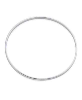 Plain Simple Flat Edge Layering Stacking Strong 3MM Shinny Sterling Silver Bangle Bracelet