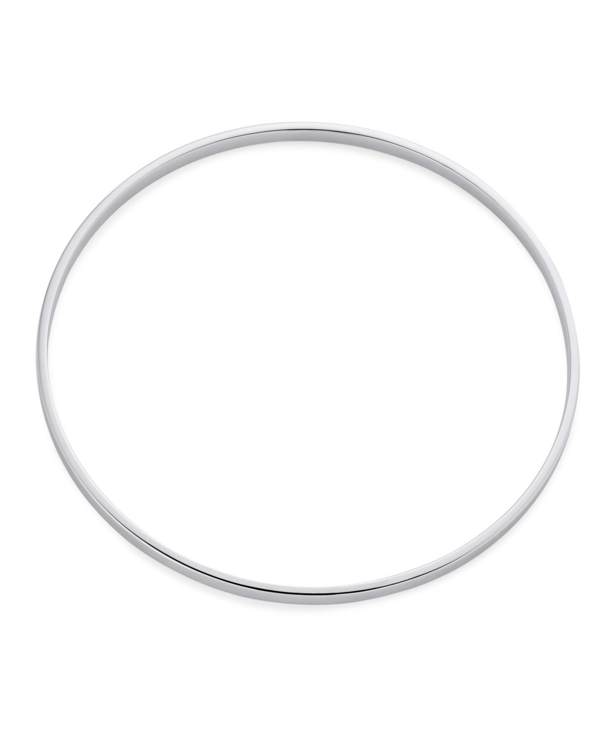 Bling Jewelry Plain Simple Flat Edge Layering Stacking Strong 3MM Shinny SterlingBangle Bracelet For Women - Silver