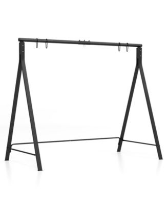 Patio Metal Swing Stand with A-Shaped Structure-Black