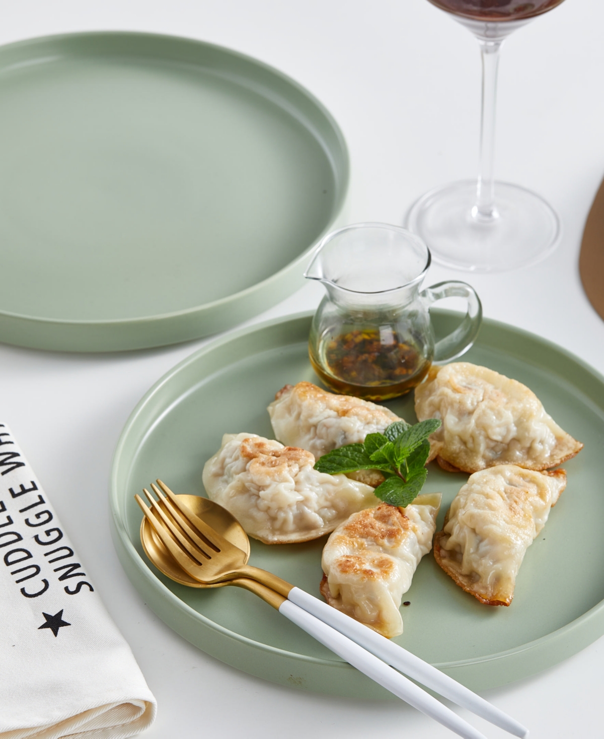 Stone Lain Stella Porcelain Dinner Plates, Set Of 6 In Honeydew