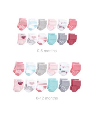 Grow with Me Cotton Terry Socks, Bear, 0-6 and