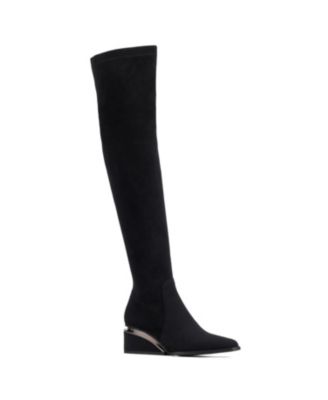 Macy's black thigh high boots on sale