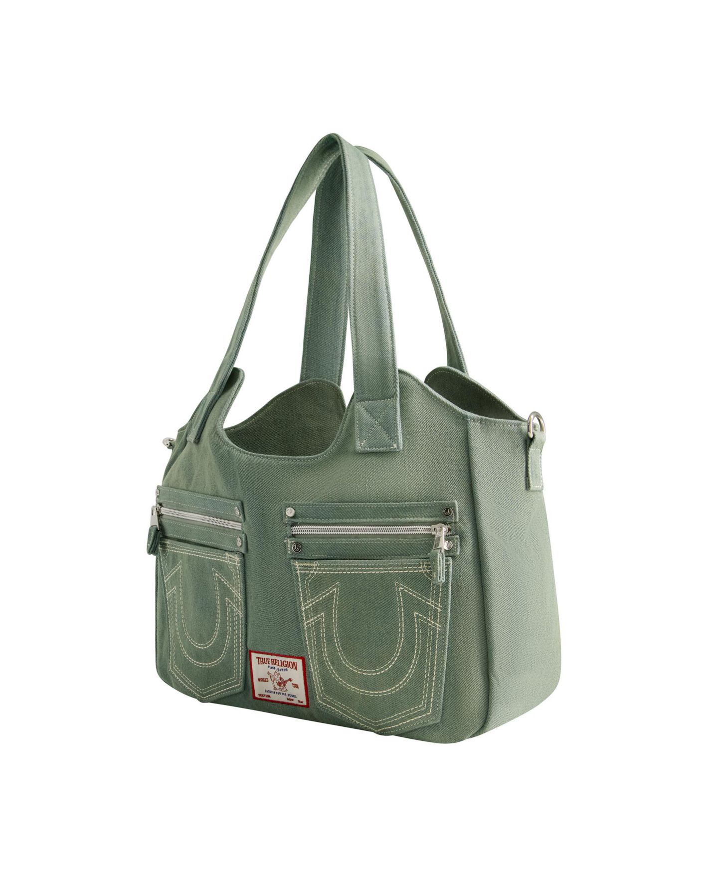Женская сумка True Religion Horseshoe Stitch Satchel, цвет: Зелёный — фото 2
