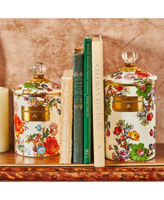 White Flower Market Large Canister