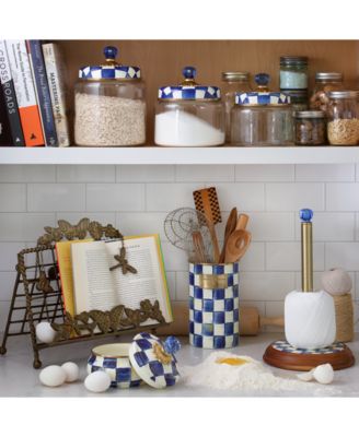 Royal Check Enameled Steel Utensil Holder