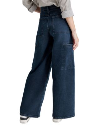 DKNY Jeans Women's High-Rise Wide-Leg Cargo Jeans - Macy's