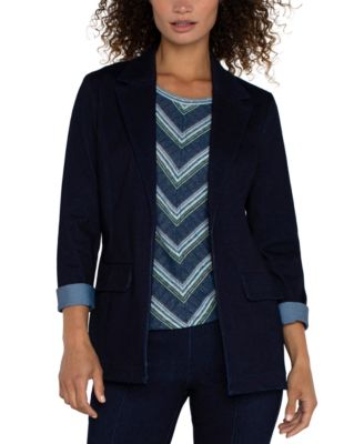 Liverpool Los Angeles - Women's Denim Knit Boyfriend Blazer