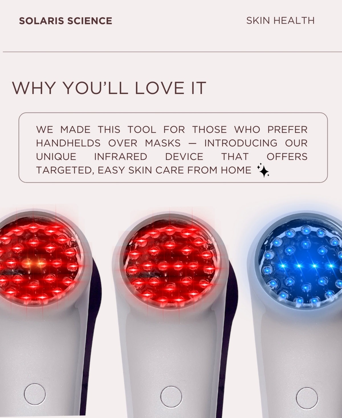 Shop Solaris Laboratories Ny Infrared + Red/blue Led Facial Tool For Healthy Skin In White