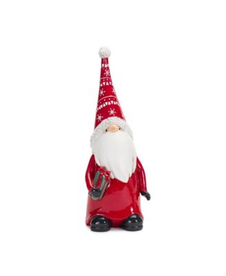 Holiday Gnome Figurine with Present and Wreath Accent (Set of 2)