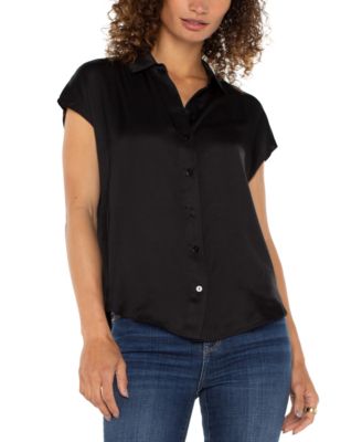 Liverpool Los Angeles - Women's Satin Cap-Sleeve Blouse