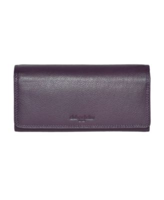 Ladies Leather Clutch Wallet with Checkbook and Gusset