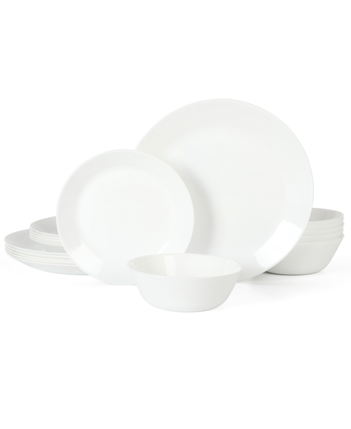 Opalton 18 Pc. Dinnerware Set, Service for 6 - White