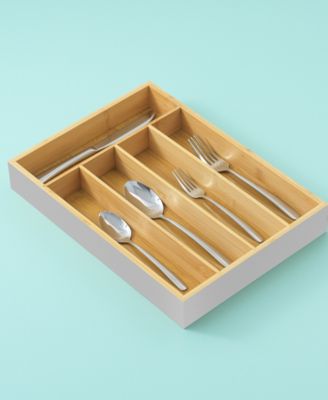 Bamboo 5 Slot Drawer Organizer for Kitchen Utensils