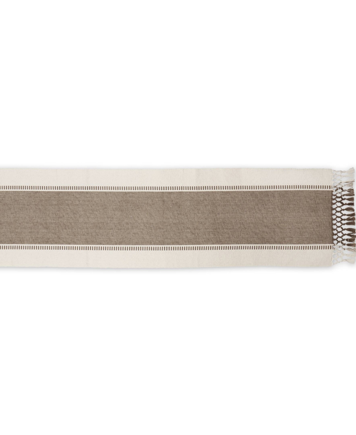 Design Imports Dobby Stripe Ribbed Table Runner, 13"x72 " In Brown