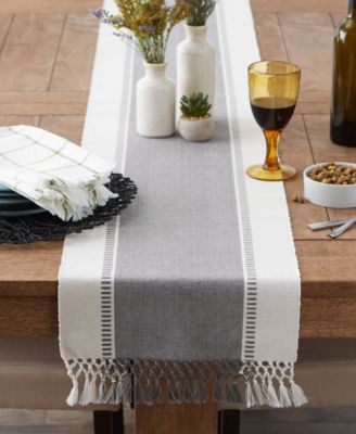Dobby Stripe Ribbed Table Runner, 13"x72 "