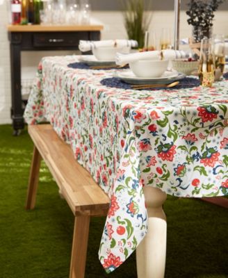 Floral Print Outdoor Tablecloth with Zipper 60 Round