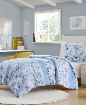 Christa Floral Striped 2-Pc. Duvet Cover Set, Twin/Twin XL