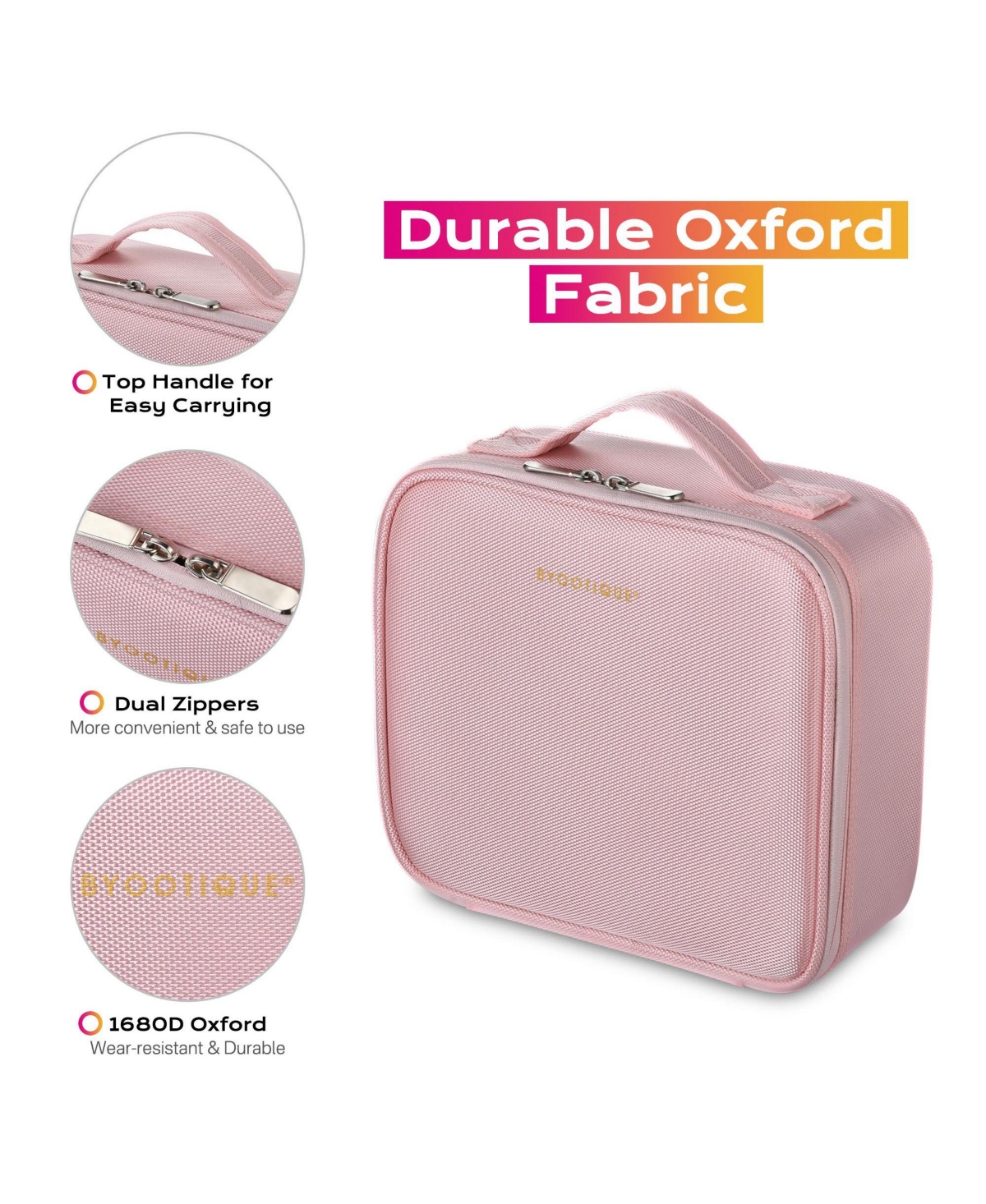 Byootique 10" Makeup Bag Cosmetic Case Storage Handle Organizer Brush Holder