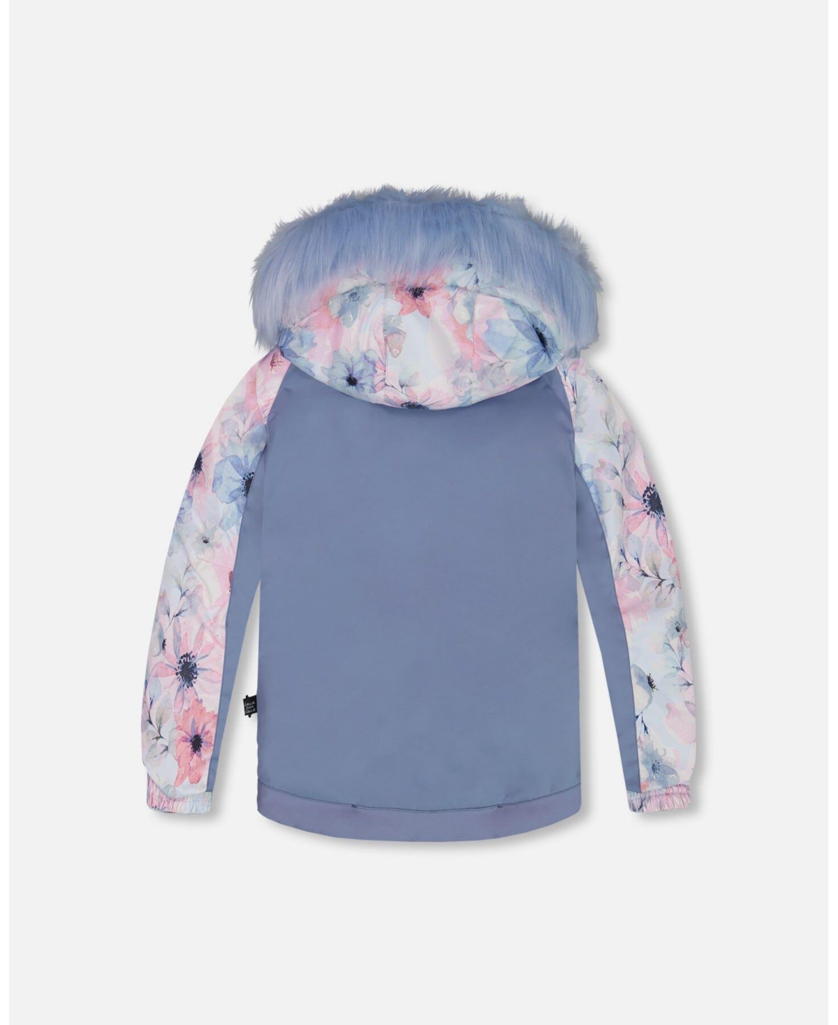 Deux par Deux Big Girls Two Piece Snowsuit- Printed watercolor blue flowers