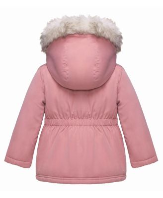 Toddler Girls Puffer Jacket with Sherpa Fleece Lining 2T-4T