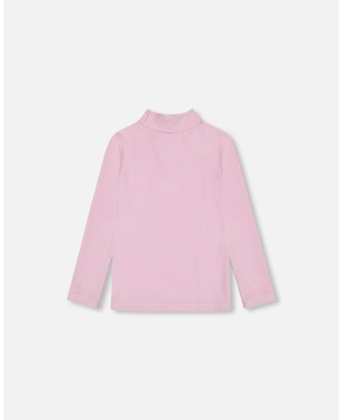 Deux par Deux Big Girls Super Soft Brushed Mock Neck Top- Pink lavender