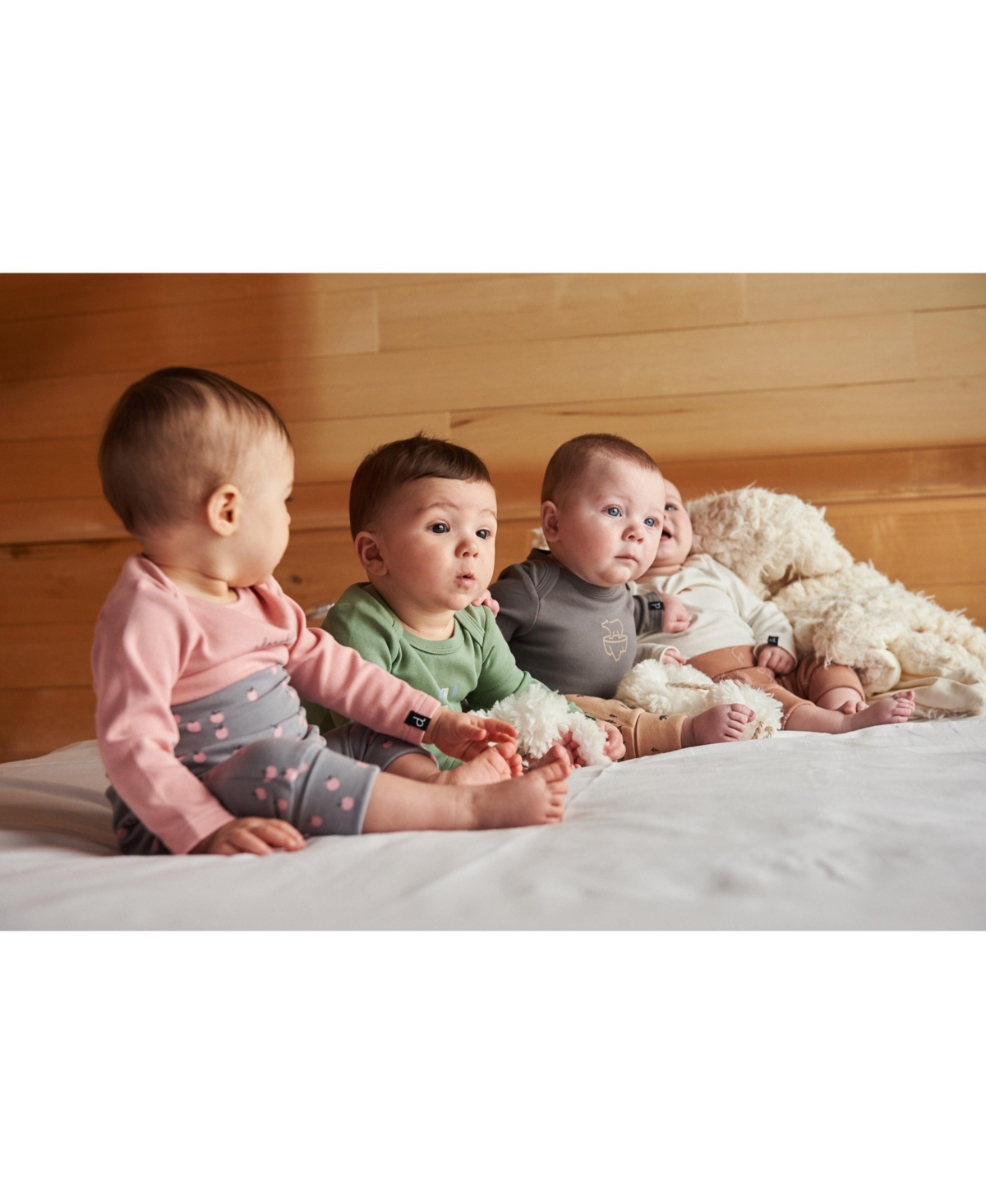 Deux par Deux Baby Girls Organic Cotton Evolutive Pant- Gray printed apples