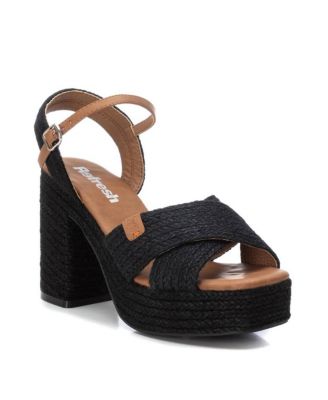 Women's Heeled Jute Platform Sandals By XTI