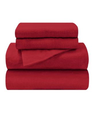 Flannel Cotton Solid Cozy Deep Pocket Sheet Set, Full Size