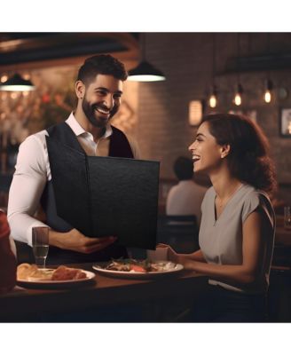 WeChef 10 Pack Restaurant Menu Covers 8.5x14" Book Style 2 Pages 2 Views – Menu Covers