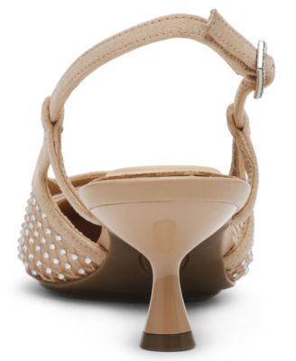 Women's Thia Rhinestone Mesh Slingback Pumps