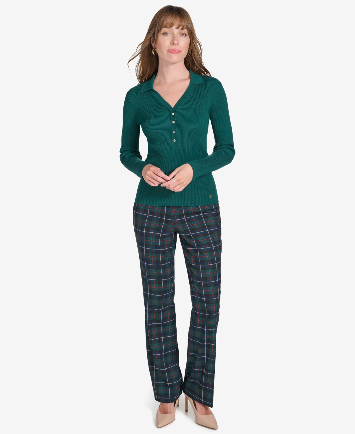 Tommy Hilfiger Women's Ribbed Long-Sleeve Top