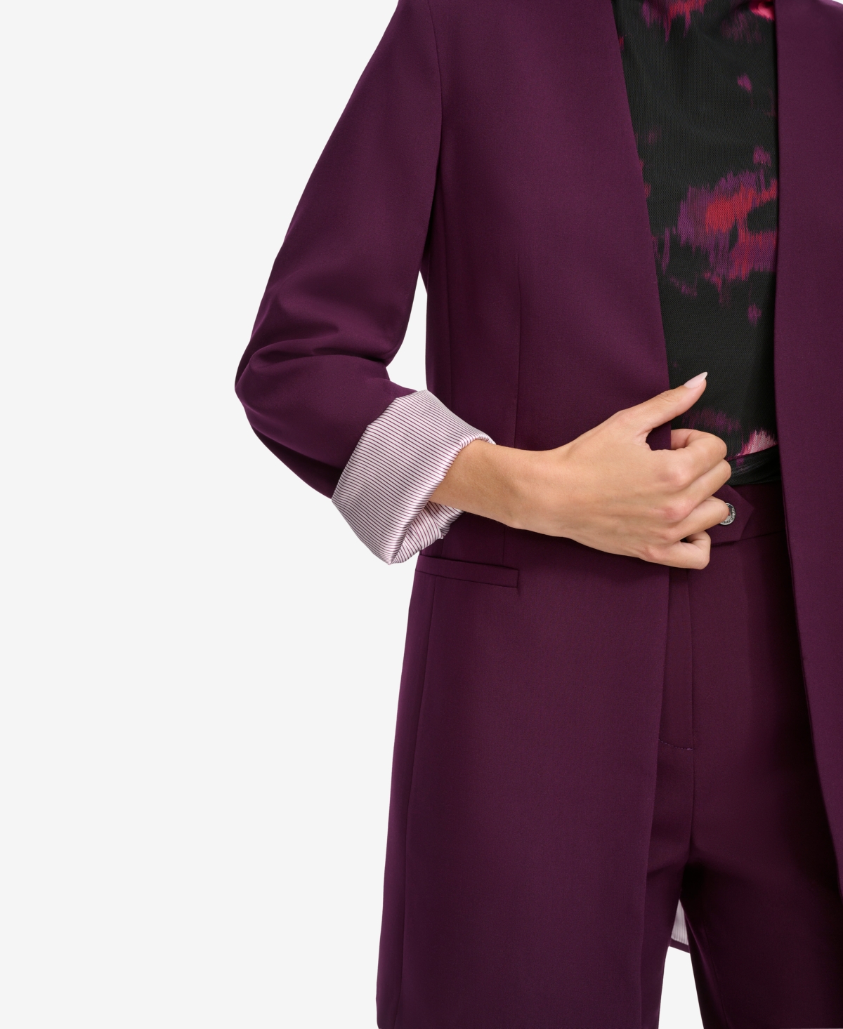 Calvin Klein Petite Cuffed Topper Jacket Aubergine Smart Closet