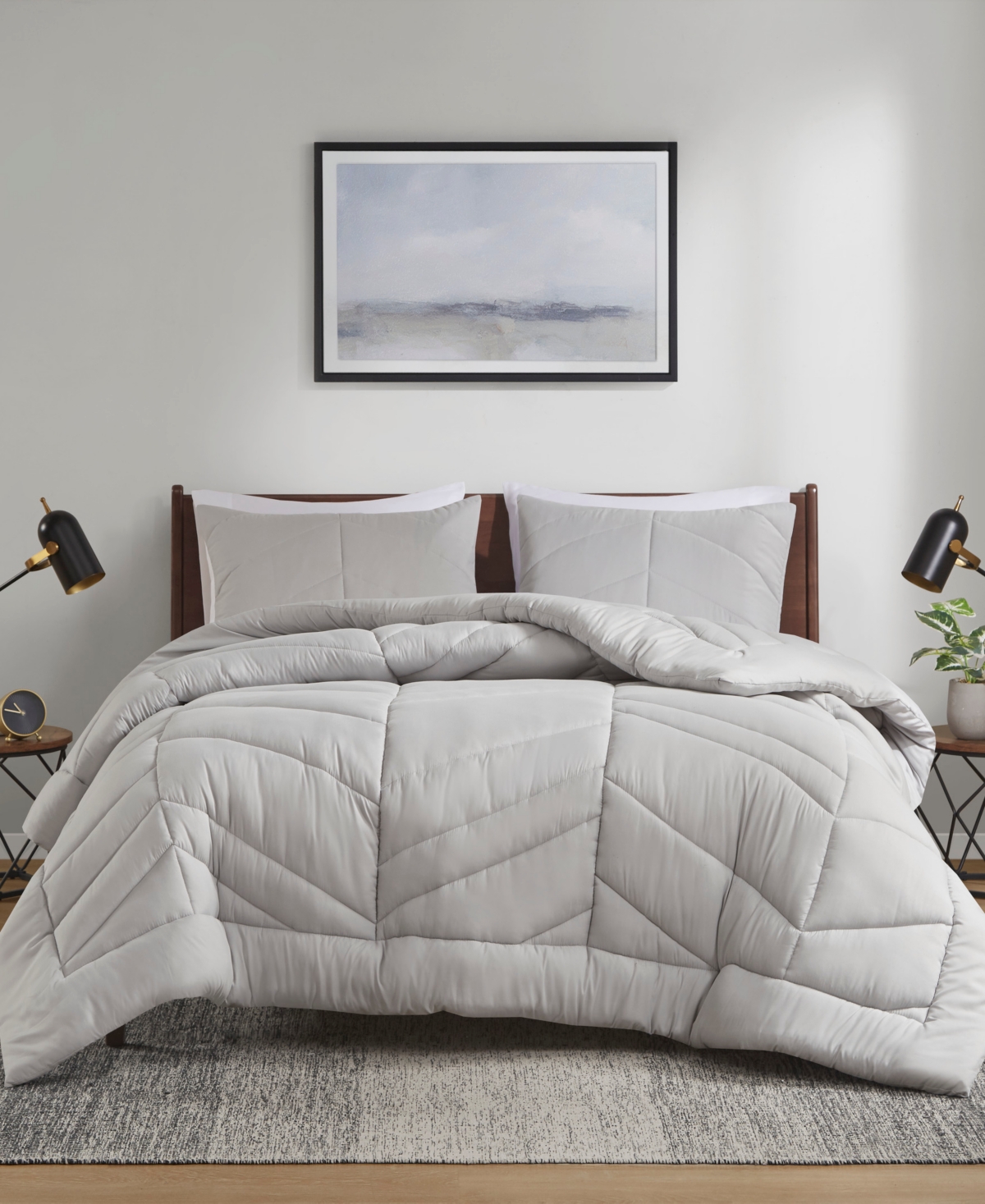Intelligent Design Remy Quilted Chevron 2-pc. Comforter Set, Twin/twin Xl In Gray