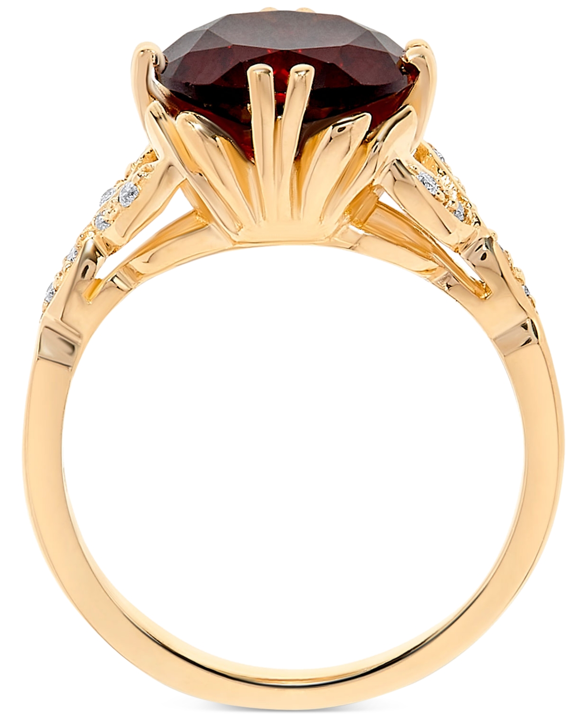(5-1/2 ct. t.w.) & Diamond (1/20 ct. t.w.) Statement Ring in 14k Gold - Garnet