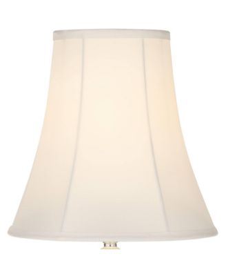 Bohemian Country Cottage Accent Table Lamp 21" High Clear Stacked Glass Off White Bell Shade for Bedroom Living Room Bedside Nightstand