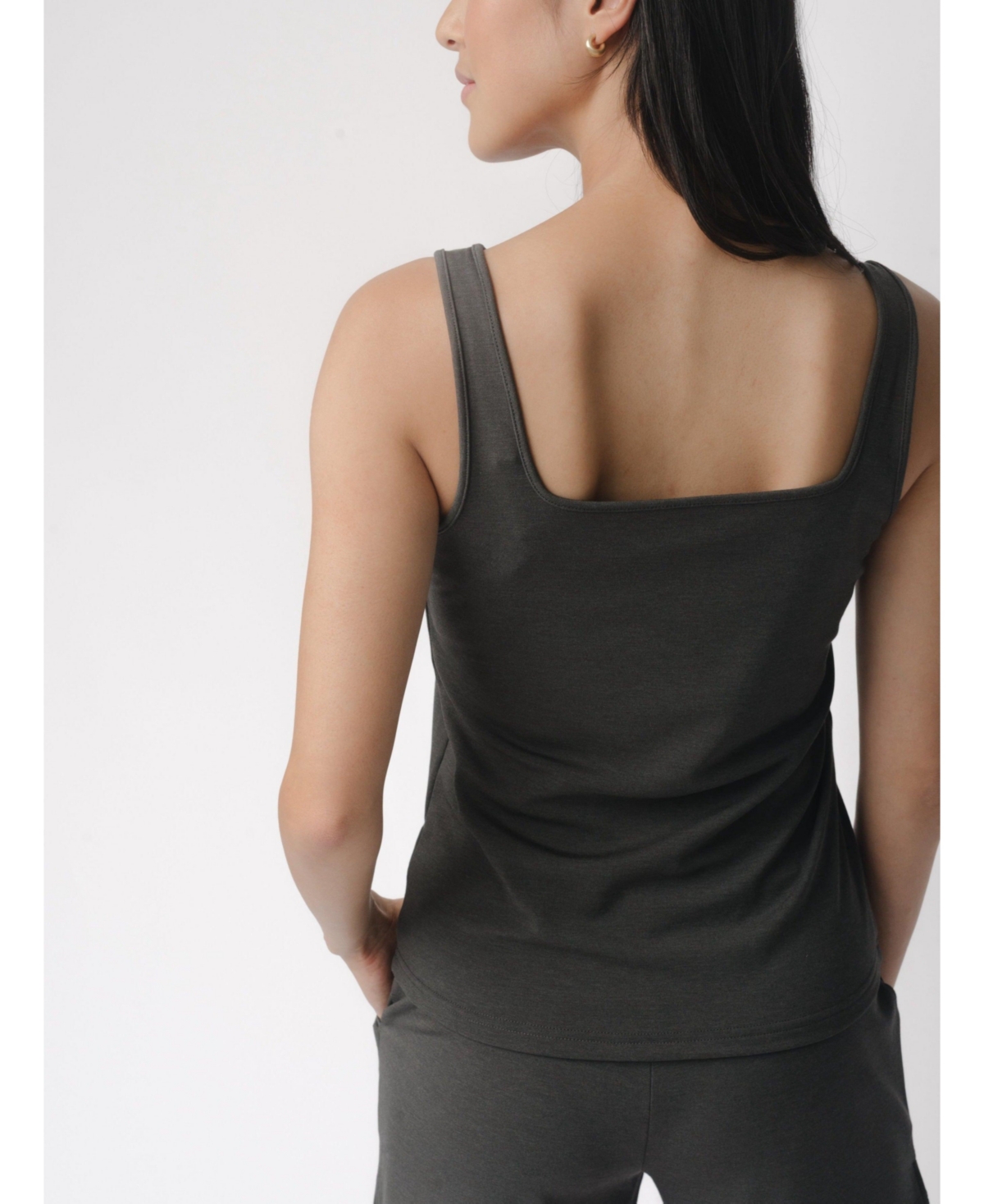 Cozy Earth Women's Viscose from Bamboo Ultra-Soft Square Neck Tank
