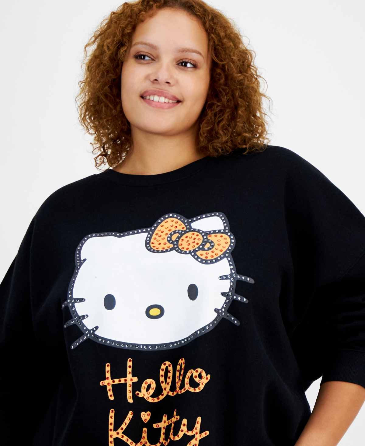 Grayson Threads, The Label Trendy Plus Size Hello Kitty Sparkle Graphic Sweatshirt