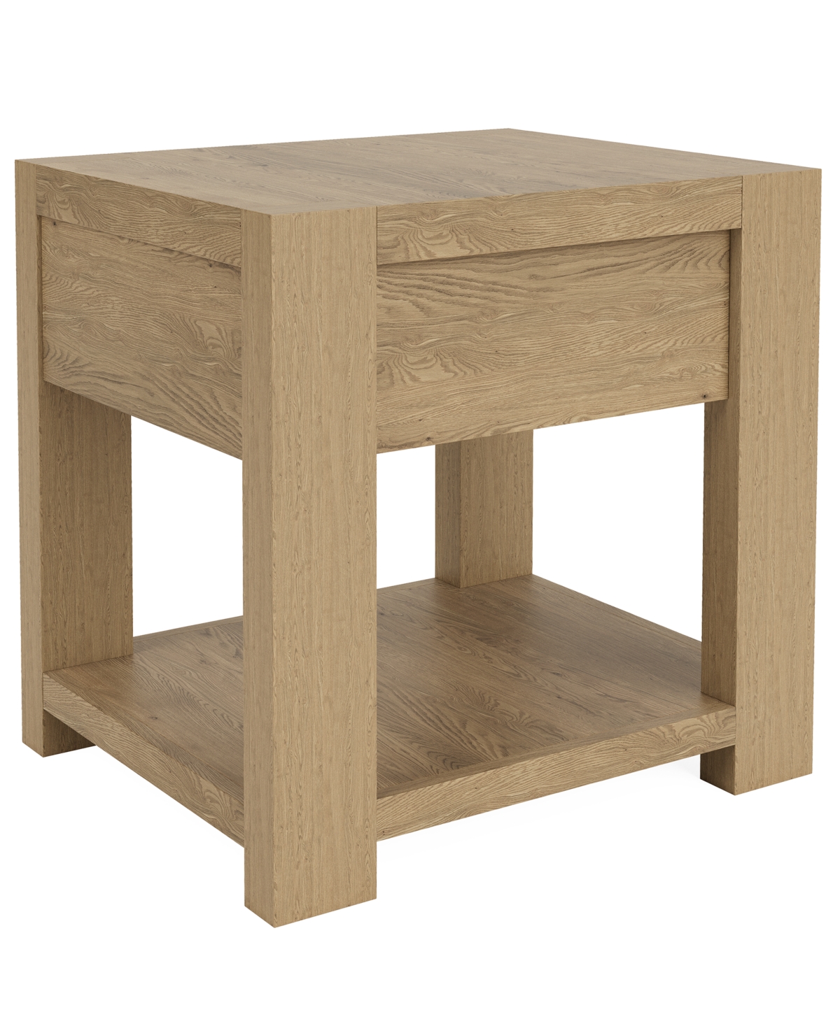 Macy's Furniture Davie 20" Wood End Table In Pale Oak