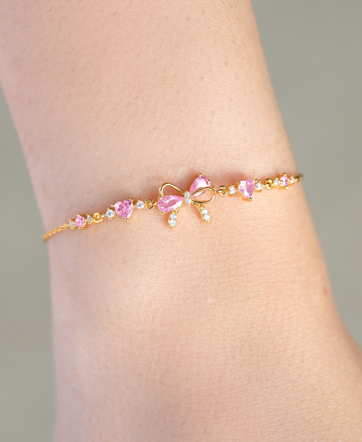 Girls Crew Crystal Little Bow Peep Bracelet In Gold