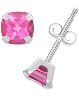 Pink Topaz Solitaire Four Prong Stud Earrings (1-1/2 ct. t.w.) in 14k Gold
