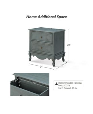 Pallantium Classical 24" Tall 2 - Drawer End Table