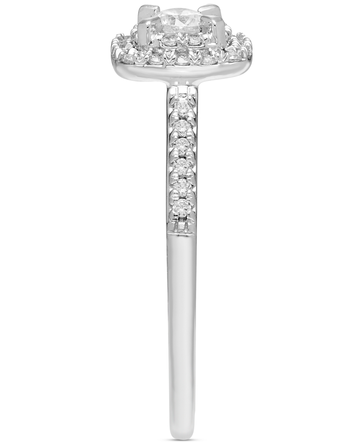 Macy's Diamond Double Halo Engagement Ring (3/8 Ct. T.w.) In 14k White Gold In White Gold