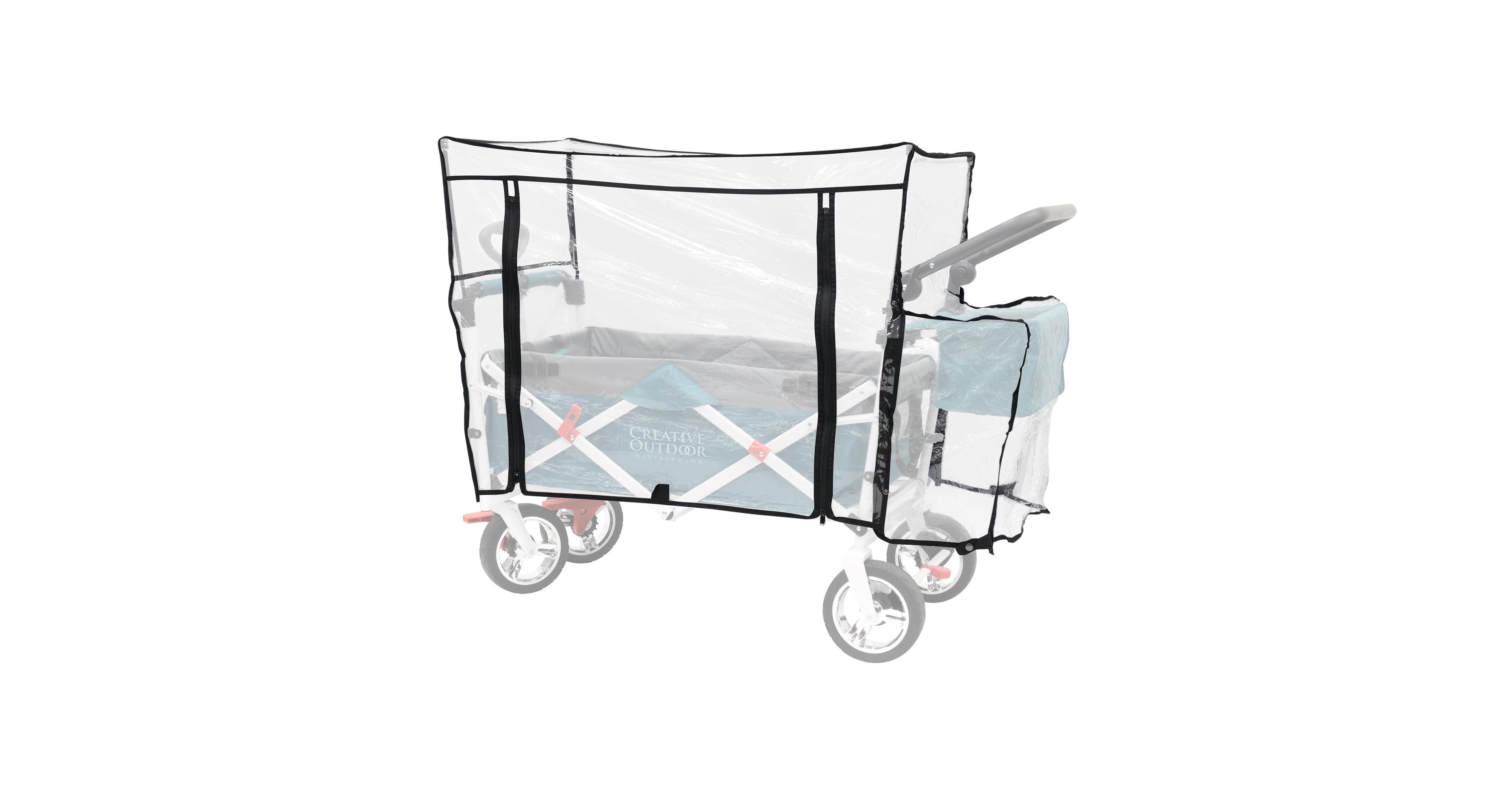 Creative Wagons Rain Cover : Silver Series Double Stoller Wagon Accessory